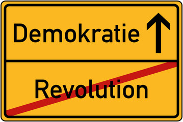 Ortstafel Revolution und Demokratie