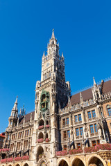 Fototapeta na wymiar Building of New Town Hall in Munich