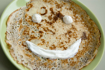 Pancake with a smile diaonal