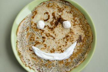 Pancake with a smile front