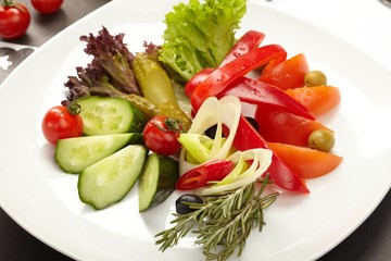 Fresh vegetables on the plate