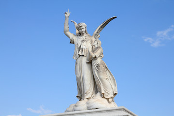 Fototapeta na wymiar Angel statue at Cienfuegos cemetery, Cuba