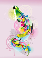 tropical bird abstract vector