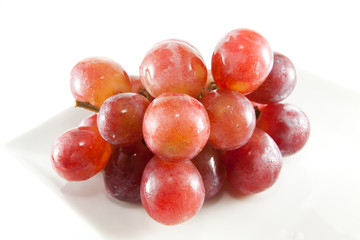 bunch of red grapes isolated