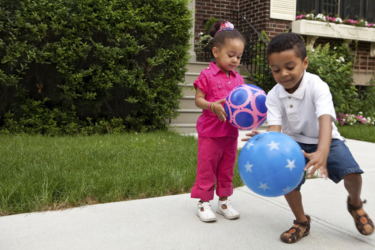 Young Kids Playing Outside