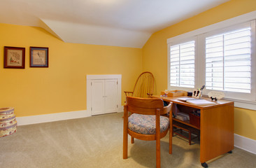 Yellow happy simple home office