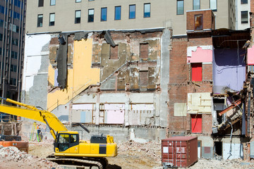 Building Demolition Underway Heavy Equipment DC