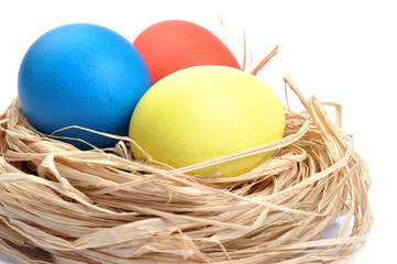 easter eggs isolated on white background