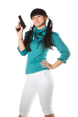 Woman With Hand Gun