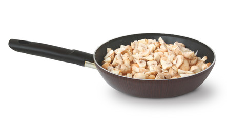 Frying Pan with the cut champignons
