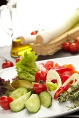 Fresh vegetables on the plate