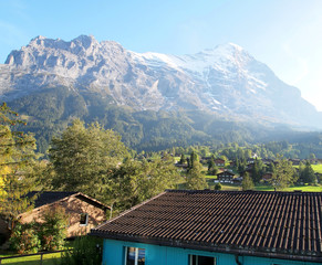 Fototapeta na wymiar Village view at Jungefrau , Switzerland