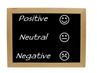 Feedback positive neutral negative on a chalkboard / blackboard