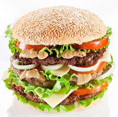 hamburger on white