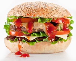 hamburger on white