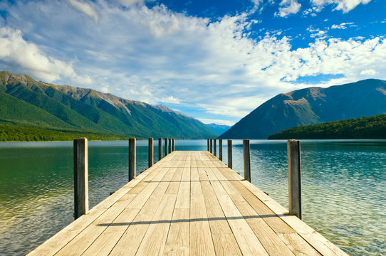 Jetty of a beautiful lake