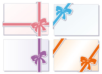 Collection of  bows with greeting cards
