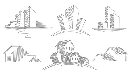 Sketches of buildings