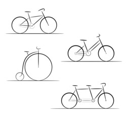 Set of bicycle silhouette