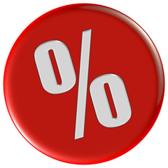 Button rot rund PROZENTE