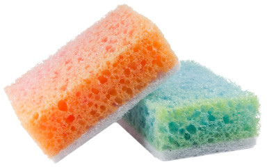 Two China sponges on a white background