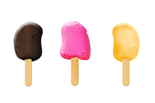 set of different flavors of ice cream