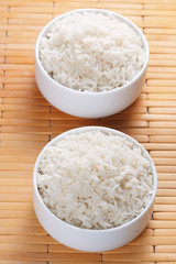 Steamed rice in bowl