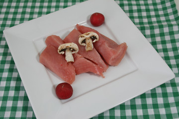 Putenfleischstücke