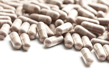 Medicinal pills piled up a bunch