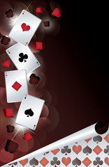 Casino banner with poker cards. vector illustration