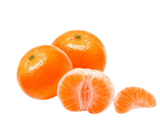 Mandarins isolated on white background