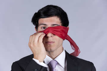 Businessman curiosity