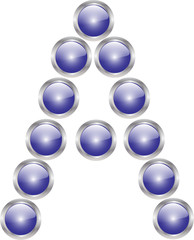 letter in button - vector