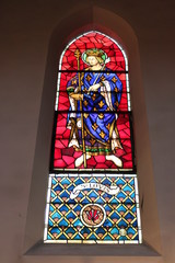 Saint Louis, vitrail de l'église Saint-Hippolyte à Paris	