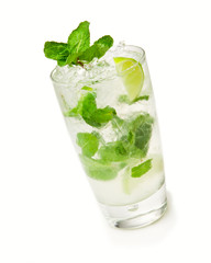 Mojito cocktail isolation on a white