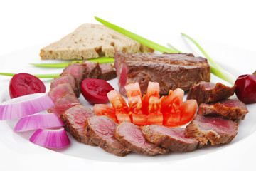 main course : grilled fat meat