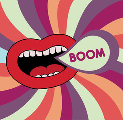 illustration of lips with heart