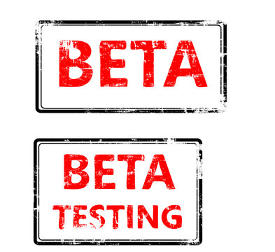 stamp that shows the term beta testing