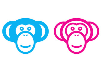 Male and female monkey vector signs
