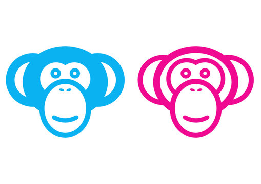 Male And Female Monkey Vector Signs