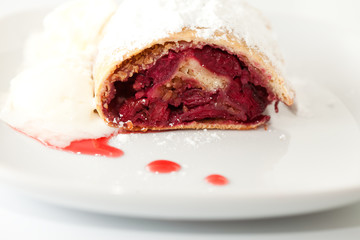 cherry strudel closeup