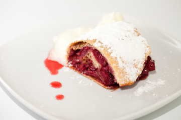cherry strudel closeup