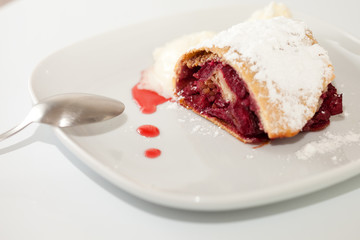 cherry strudel closeup