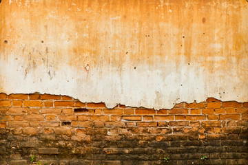 Old brick wall with cracked