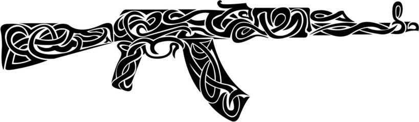 vector image of the weapon tribal