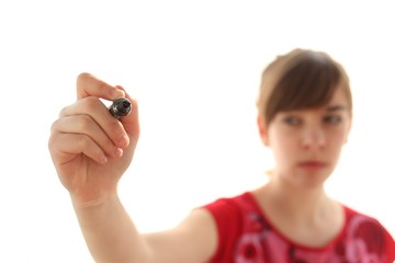 fille qui écrit