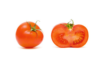 tomatoes on a white background.