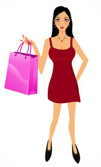 shopping girl with shopping bag