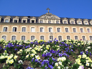 Fototapeta na wymiar palais saint georges et fleurs