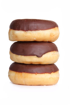 Chocolate donuts isolated